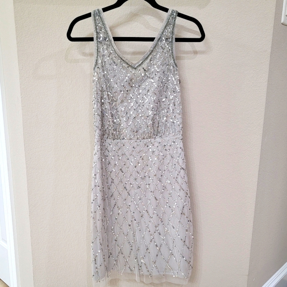 Silver/Gray sequins party dress